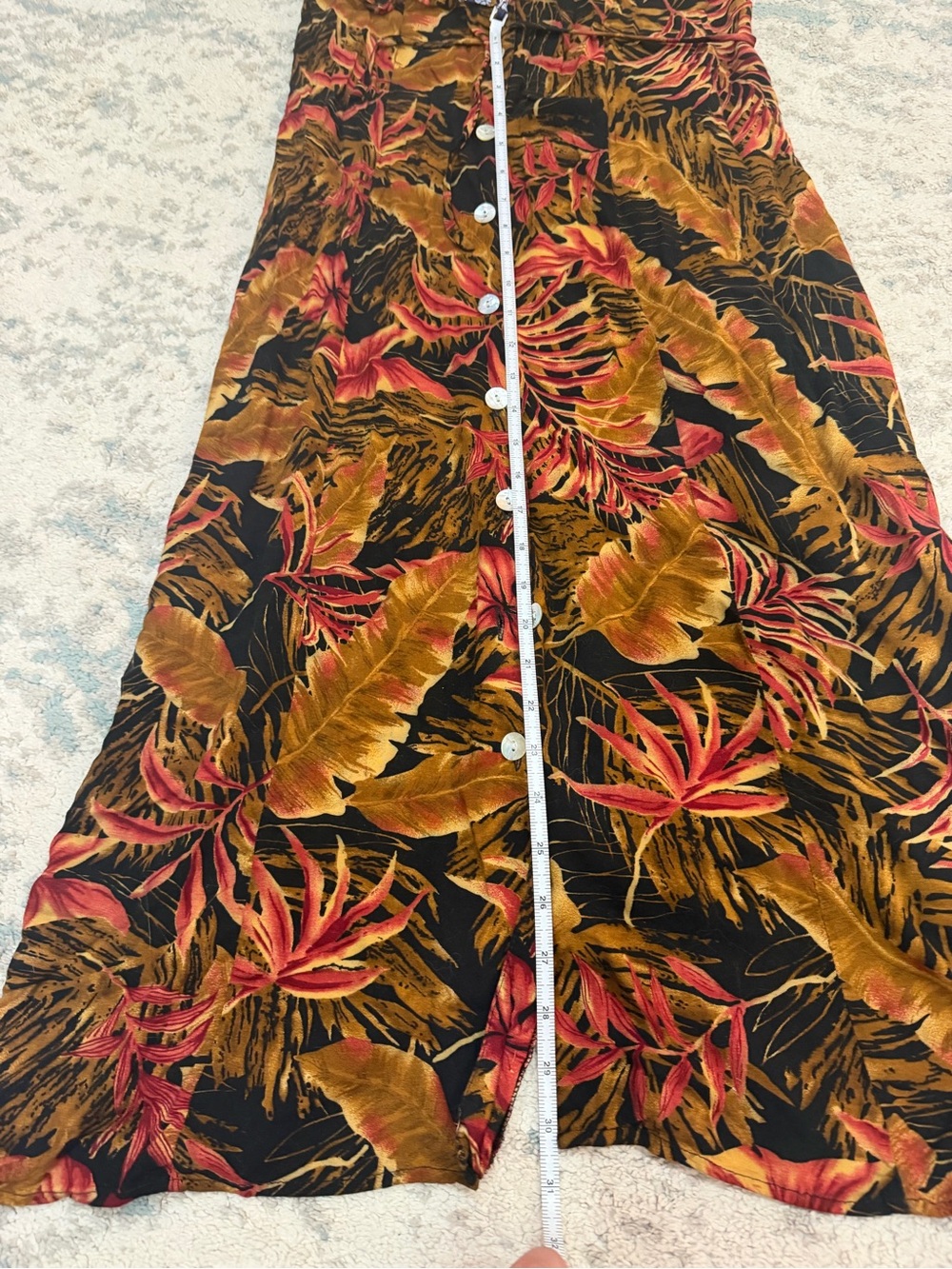 California Krush Vintage Tropical Print Rayon Maxi Dress M - Picture 6 of 7